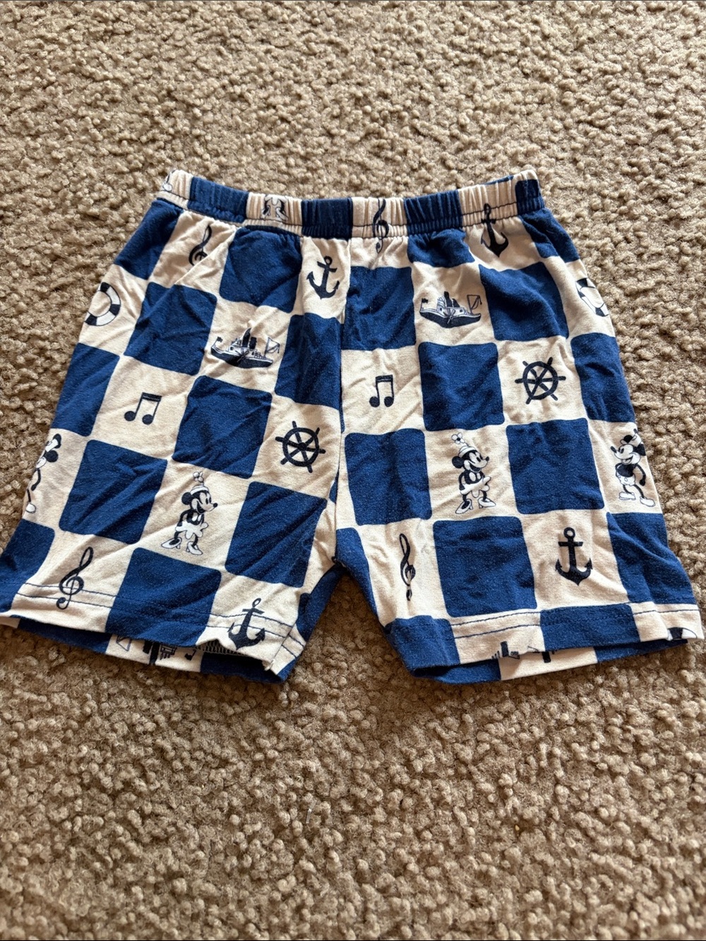 B8 Little Crowns and Capes Bamboo Checkered Classic Sailor Mickey Shorts, 4t
